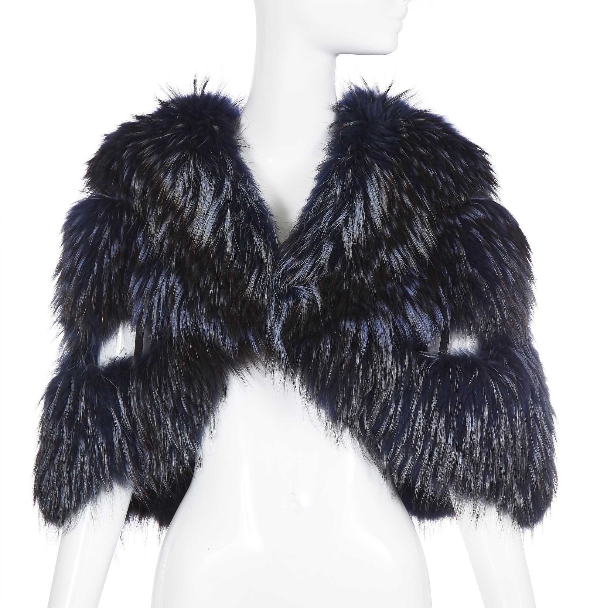 Lot 82 - An Alexander McQueen blue fur capelet, 'The Girl Who Lived in the Tree', commercial collection, Autumn-Winter 2008-09