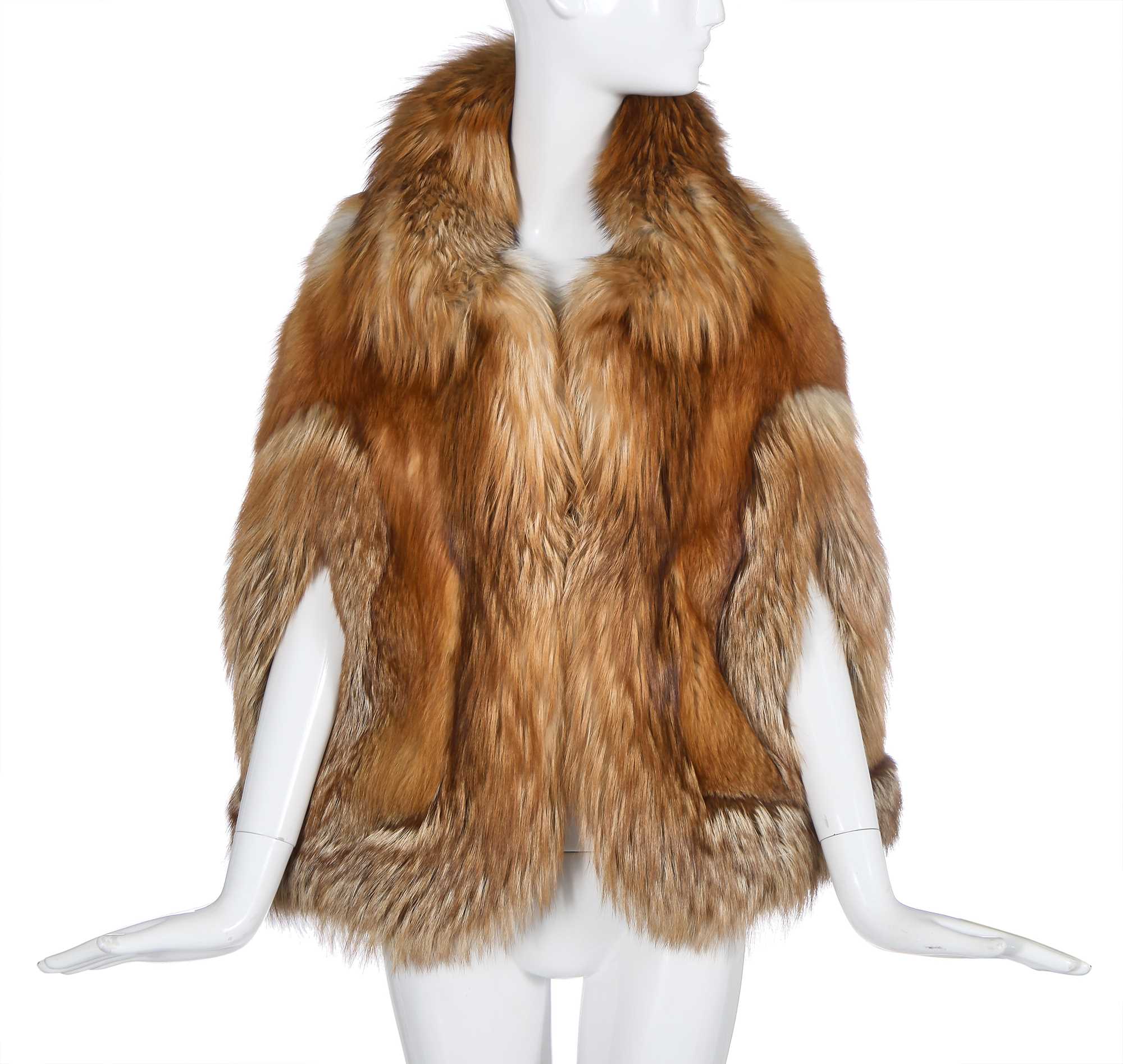 Lot 77 - An Alexander McQueen red fox fur cape,  pre-collection, Autumn-Winter 2009-10