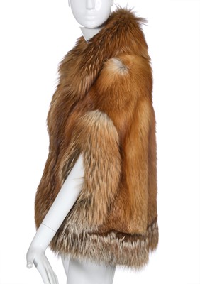 Lot 77 - An Alexander McQueen red fox fur cape,  pre-collection, Autumn-Winter 2009-10