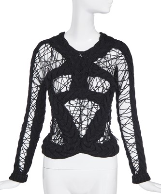 Lot 76 - An Alexander McQueen black 'cobweb' sweater, pre-collection, Autumn-Winter 2009-10