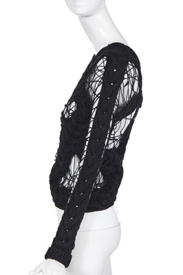 Lot 76 - An Alexander McQueen black 'cobweb' sweater, pre-collection, Autumn-Winter 2009-10