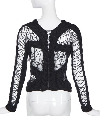 Lot 76 - An Alexander McQueen black 'cobweb' sweater, pre-collection, Autumn-Winter 2009-10