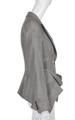 Lot 73 - An Alexander McQueen by Sarah Burton houndstooth silk blend jacket,  pre-collection Spring-Summer 2012