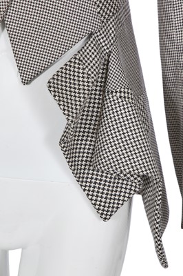 Lot 73 - An Alexander McQueen by Sarah Burton houndstooth silk blend jacket,  pre-collection Spring-Summer 2012
