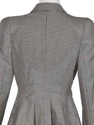 Lot 73 - An Alexander McQueen by Sarah Burton houndstooth silk blend jacket,  pre-collection Spring-Summer 2012