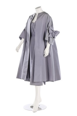 Lot 435 - A Lanvin-Castillo lavender blue faille...