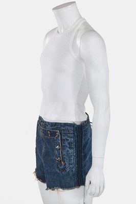 Lot 82 - A pair of Jean Paul Gaultier matelot-style denim shorts, 'Andro Jeans' collection, Spring-Summer 1993