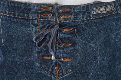 Lot 82 - A pair of Jean Paul Gaultier matelot-style denim shorts, 'Andro Jeans' collection, Spring-Summer 1993