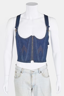 Lot 83 - A rare and important Jean Paul Gaultier man's denim corset, 'Andro Jeans' collection, Spring-Summer 1993
