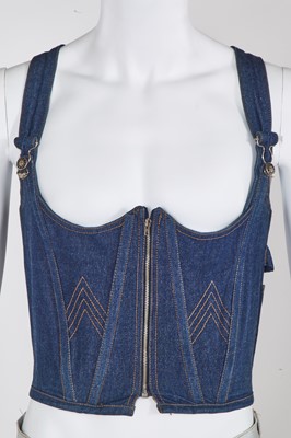 Lot 83 - A rare and important Jean Paul Gaultier man's denim corset, 'Andro Jeans' collection, Spring-Summer 1993