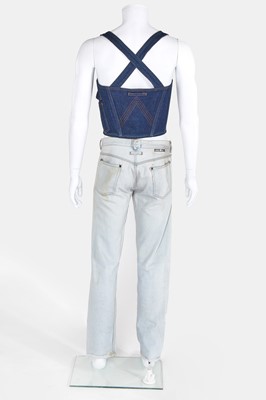 Lot 83 - A rare and important Jean Paul Gaultier man's denim corset, 'Andro Jeans' collection, Spring-Summer 1993