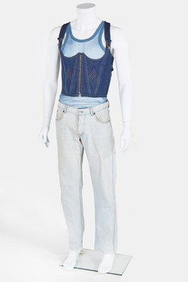 Lot 83 - A rare and important Jean Paul Gaultier man's denim corset, 'Andro Jeans' collection, Spring-Summer 1993