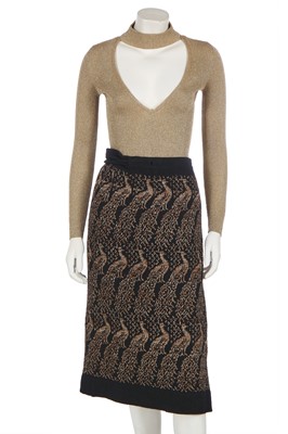 Lot 239 - Mainly gold and black Spaghetti knitwear designed by Nadia la Valle, Aprés Ski collection, 1977
