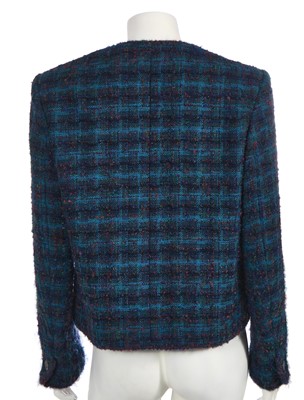 Lot 9 - A Chanel teal bouclé tweed jacket, Autumn-Winter 1997