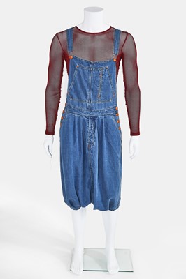 Lot 87 - A pair of Jean Paul Gaultier men's denim dungarees, probably 'Andro Jeans' collection, Spring-Summer 1993
