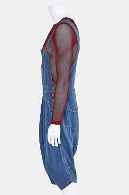 Lot 87 - A pair of Jean Paul Gaultier men's denim dungarees, probably 'Andro Jeans' collection, Spring-Summer 1993