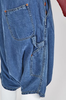 Lot 87 - A pair of Jean Paul Gaultier men's denim dungarees, probably 'Andro Jeans' collection, Spring-Summer 1993