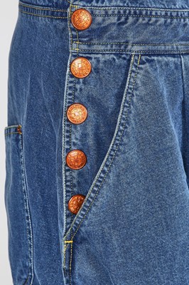 Lot 87 - A pair of Jean Paul Gaultier men's denim dungarees, probably 'Andro Jeans' collection, Spring-Summer 1993