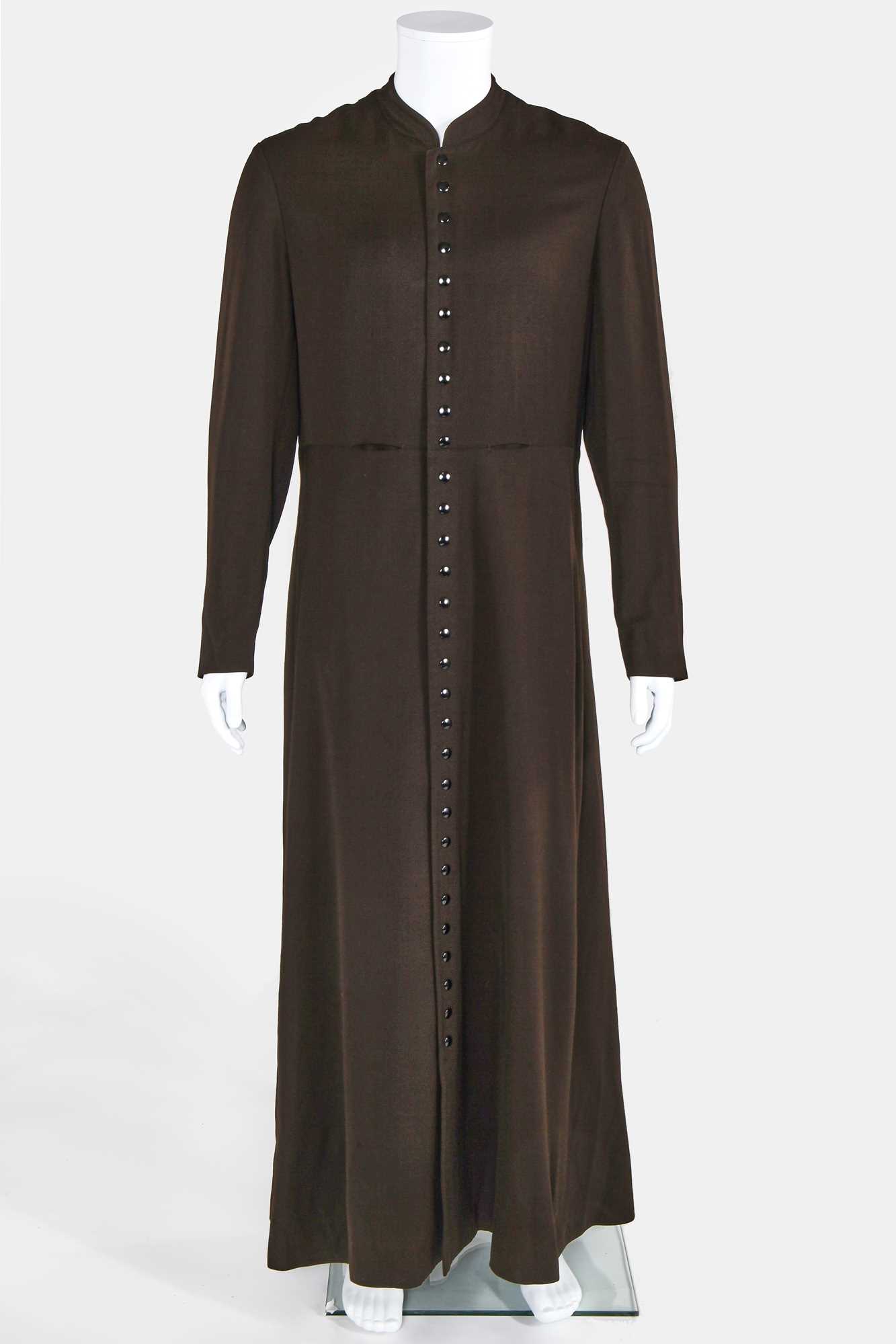Click for high resolution Lot 91 - A Jean Paul Gaultier men's brown wool 'priest' coat, 'Tattoos/The Raw and Refined’ collection Spring-Summer 1994