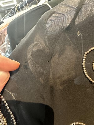 Lot 280 - A Zandra Rhodes black and white silk wrap dress, late 1970s