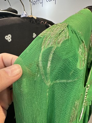 Lot 289 - A Thea Porter green chiffon dress, 1970s