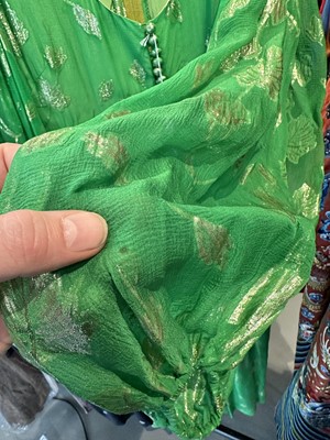 Lot 289 - A Thea Porter green chiffon dress, 1970s