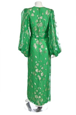 Lot 289 - A Thea Porter green chiffon dress, 1970s