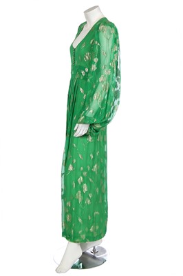Lot 289 - A Thea Porter green chiffon dress, 1970s