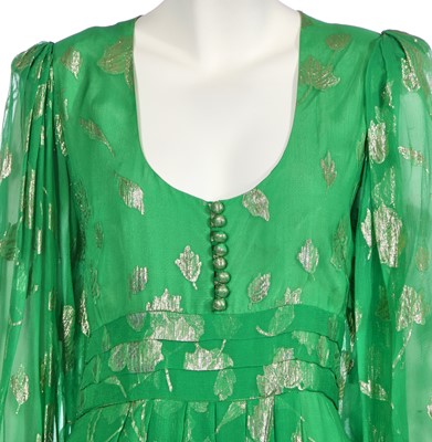 Lot 289 - A Thea Porter green chiffon dress, 1970s