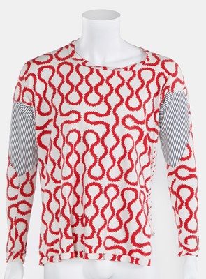 Lot 34 - A Malcom McLaren 'Pirate' style squiggle print jersey shirt, late 1980s
