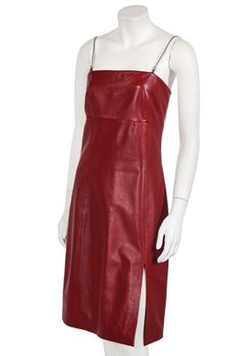 Lot 133 - A Gianni Versace red leather dress, circa 1995