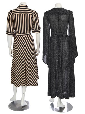 Lot 284 - A Biba black lurex dress, circa 1970