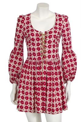 Lot 315 - A rare Cathy McGowan's Boutique floral print mini dress, late 1960s