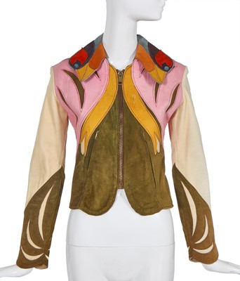 Lot 404 - An East West Musical Instruments Co. suede and leather 'Parrot' jacket, 1970s