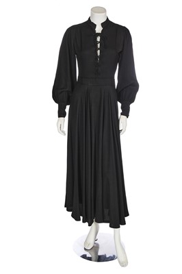 Lot 262 - An Yves Saint Laurent black crêpe maxi dress, 1970s