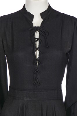 Lot 262 - An Yves Saint Laurent black crêpe maxi dress, 1970s