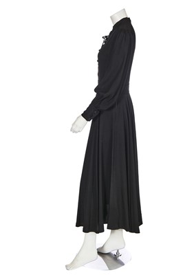 Lot 262 - An Yves Saint Laurent black crêpe maxi dress, 1970s