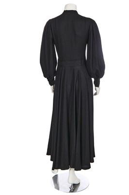 Lot 262 - An Yves Saint Laurent black crêpe maxi dress, 1970s