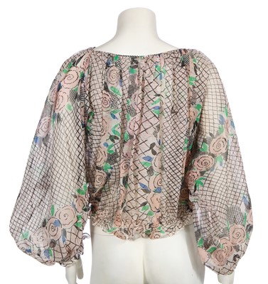 Lot 268 - An Ossie Clark/Celia Birtwell floral organza blouse, circa 1970