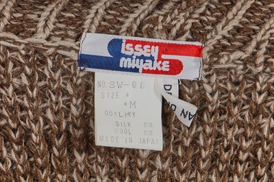 Lot 166 - A rare and early Issey Miyake brown wool and silk dress, Autumn-Winter 1975