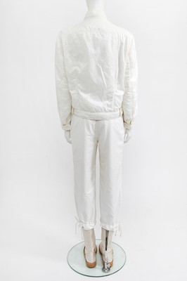 Lot 28 - A Courrèges men's white nylon ensemble, late 1970s or early 80s