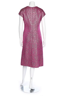 Lot 38 - A Givenchy couture pink and silver brocatelle...