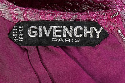 Lot 38 - A Givenchy couture pink and silver brocatelle...