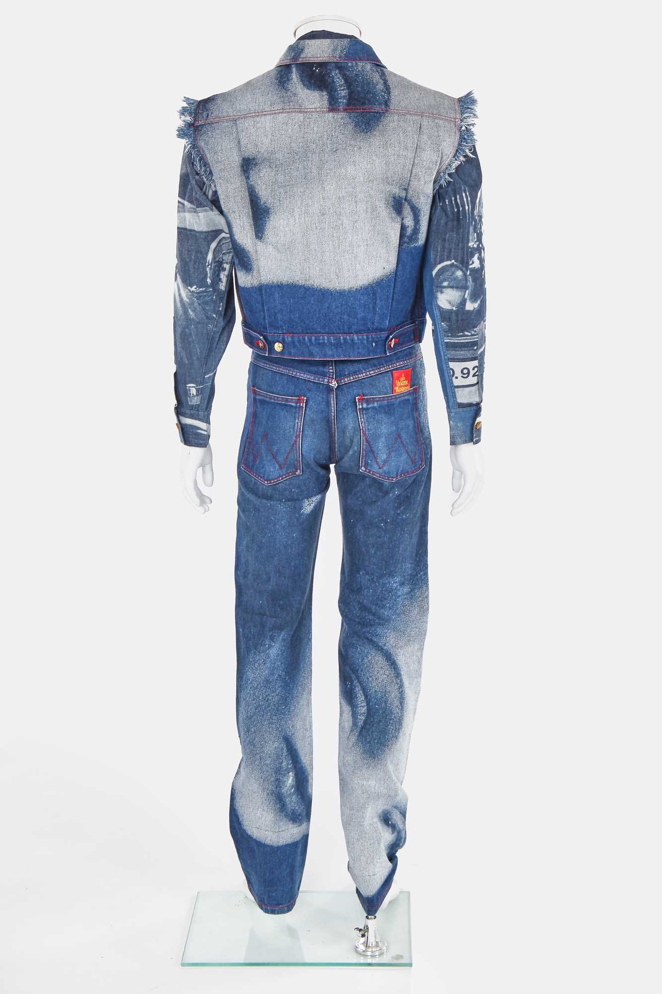 Click for high resolution Lot 78 - A good Vivienne Westwood men's 'Marlene' denim ensemble, 'Always on Camera' collection, Autumn-Winter 1992-93