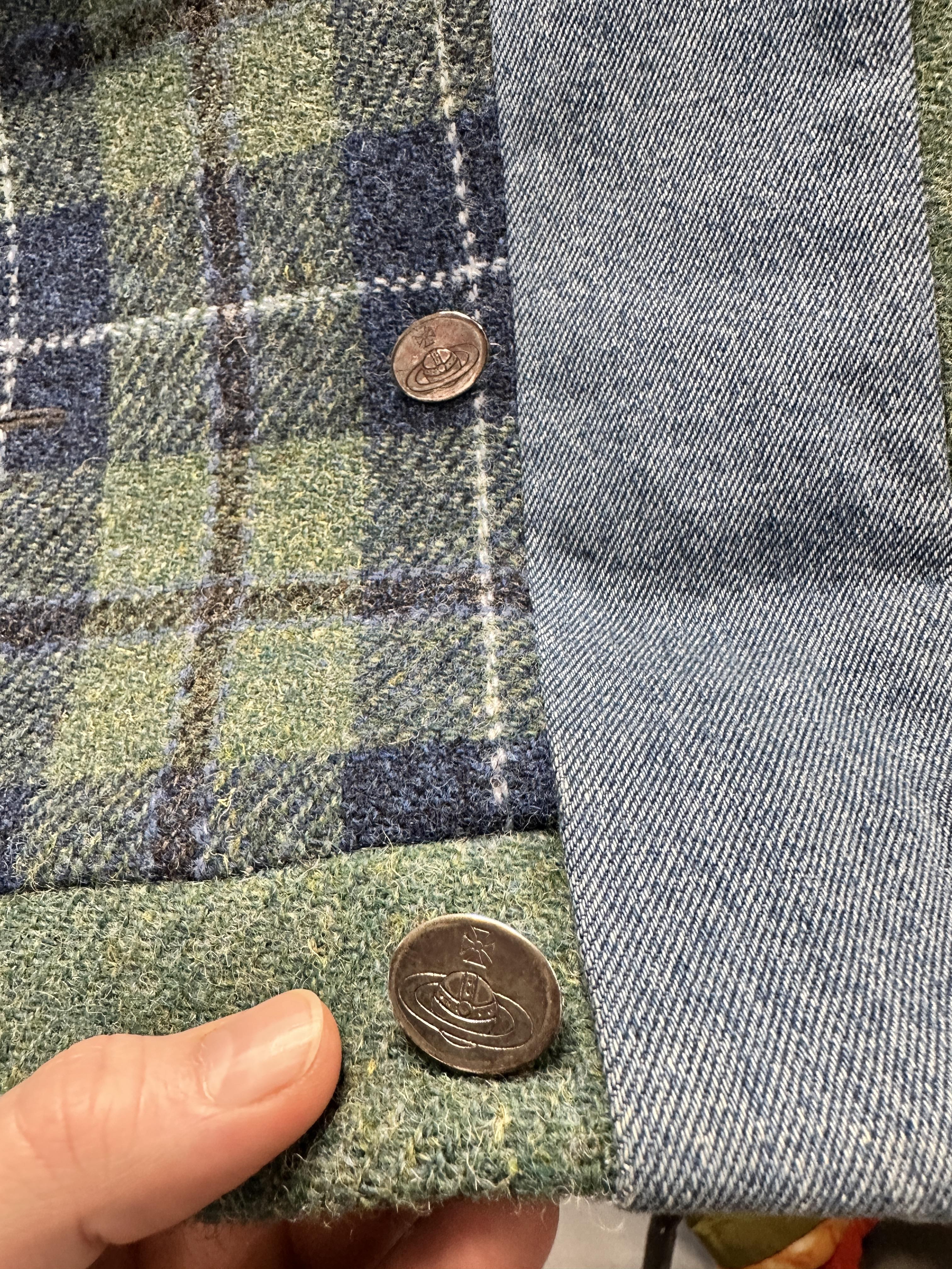 Vivienne Westwood×Harris Tweedウール/レザー/スウェードトートバッグ