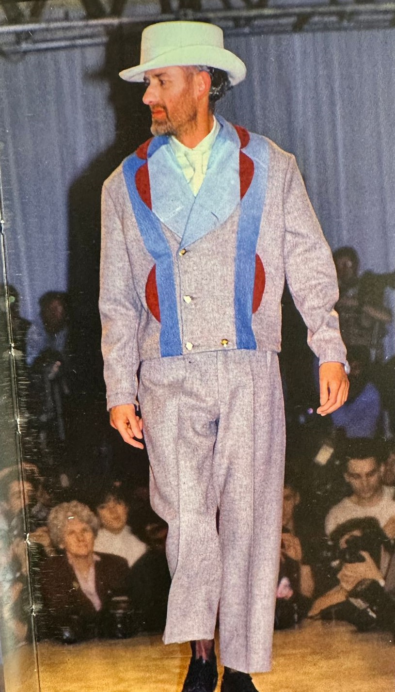 Vivienne Westwood×Harris Tweedウール/レザー/スウェードトートバッグ