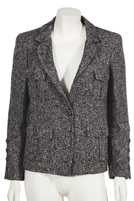 Lot 11 - A Chanel black and white silk tweed jacket, Spring-Summer 2007