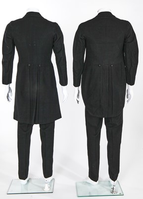 Lot 11 - A group of gentlemen's black wool formalwear, 1910-1930