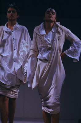Lot 40 - A rare John Galliano cotton and linen shirt, 'Fallen Angels' collection, Spring-Summer 1986