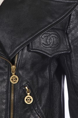 Lot 13 - A Chanel black leather jacket, Autumn-Winter 1993-94